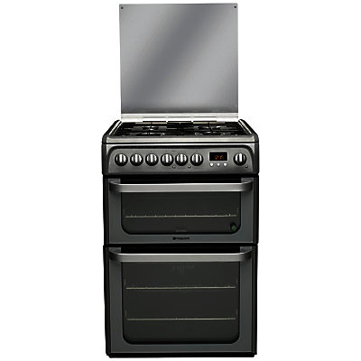 Hotpoint HUD61GS Dual Fuel Cooker, Graphite